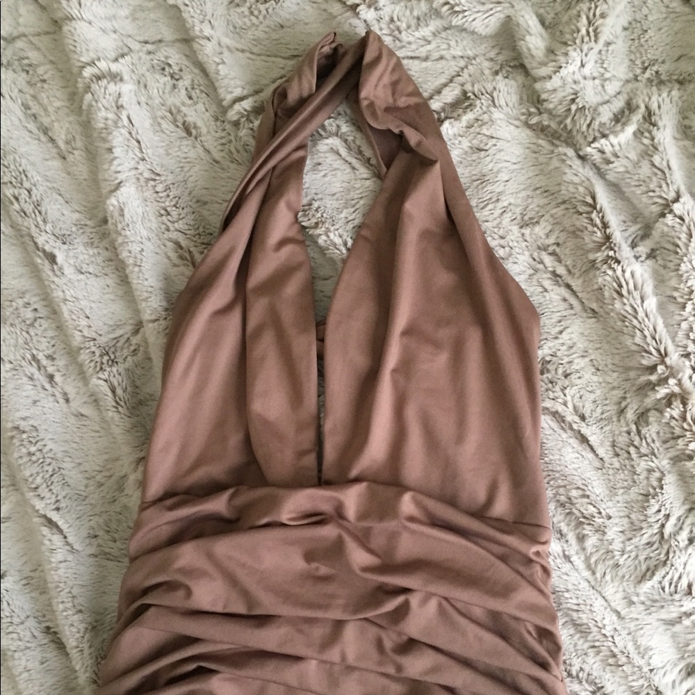 Gareth Deep Plunging Bodycon Dress